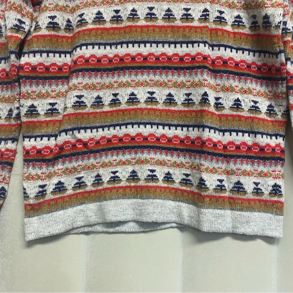 J. Crew Women’s Sweater Fair Isle Nordic Wool Blend Crew Neck Cabincore Cozy